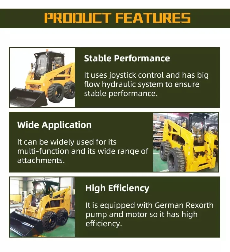 China Wecan Small Skid Steer Loader 730 Front End Loader